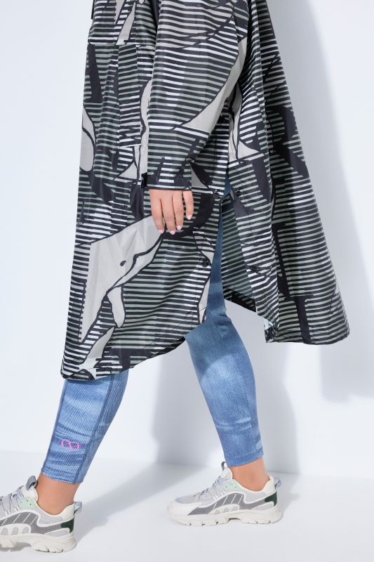 Whale Print Rain Poncho