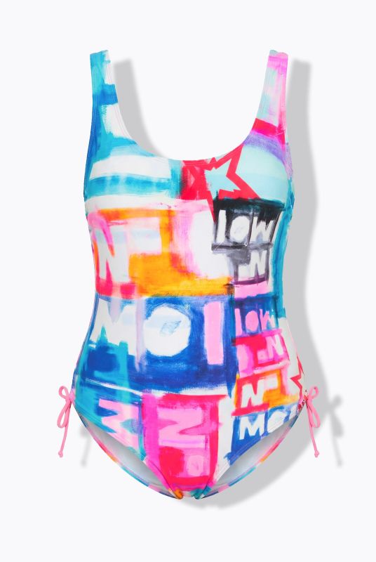 Watercolor Letter Print Swimsuit
