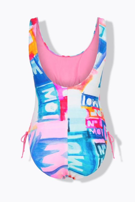 Watercolor Letter Print Swimsuit