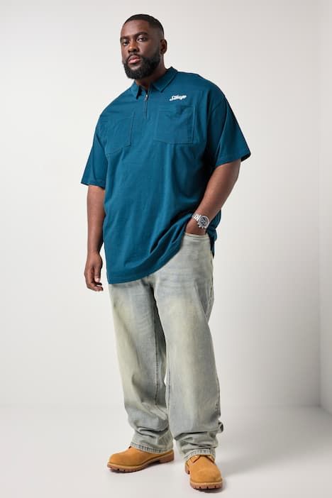 Блуза с яка и надпис