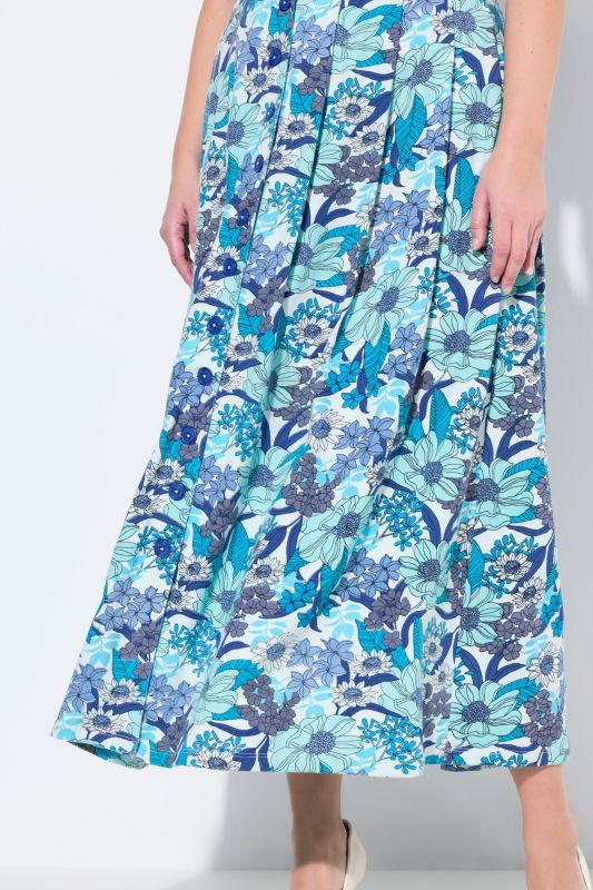 Floral Short Sleeve Button Down Maxi Dress
