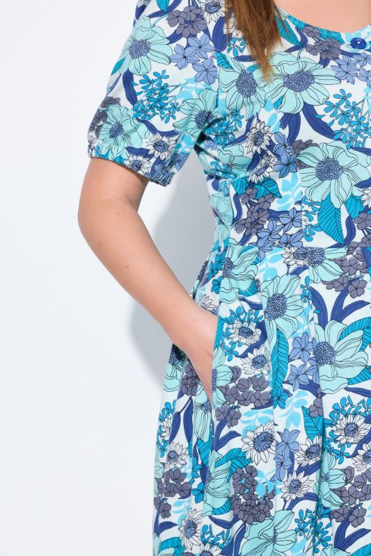 Floral Short Sleeve Button Down Maxi Dress