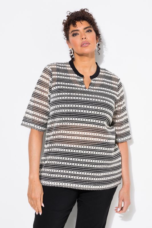 Блуза с райета и къси ръкави