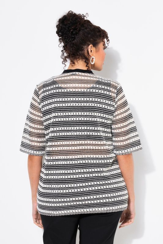 Блуза с райета и къси ръкави