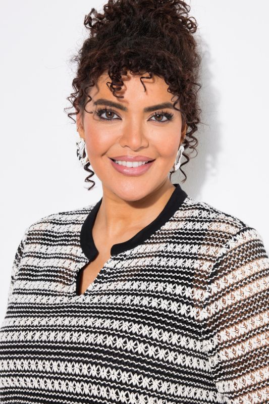 Блуза с райета и къси ръкави