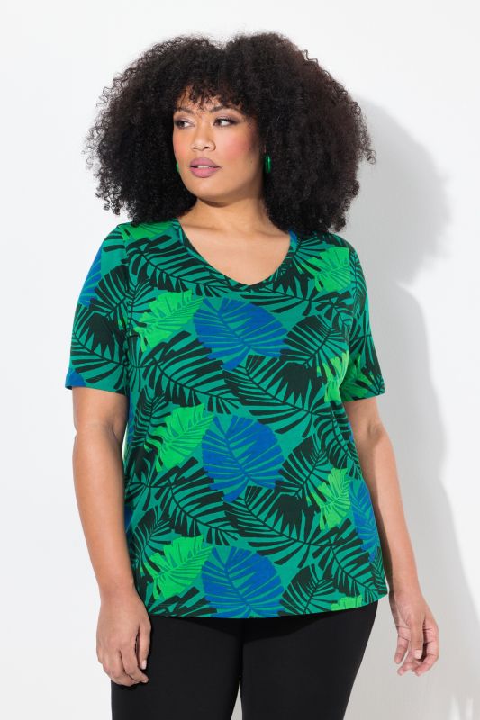 Тениска с тропически принт