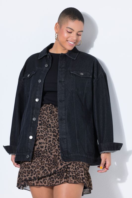 Embroidered Back Oversized Denim Jacket