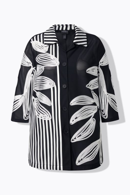 Mesh Rope Embroidered Blouse