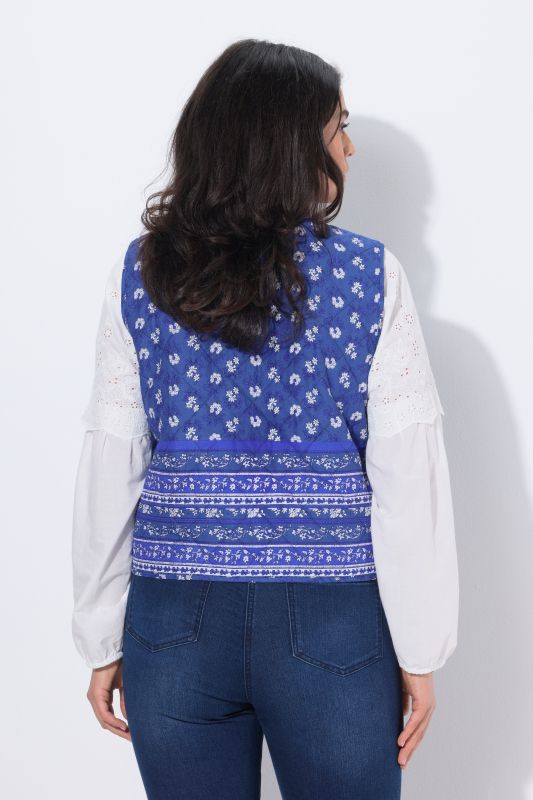 Mixed Print Quilted Vest