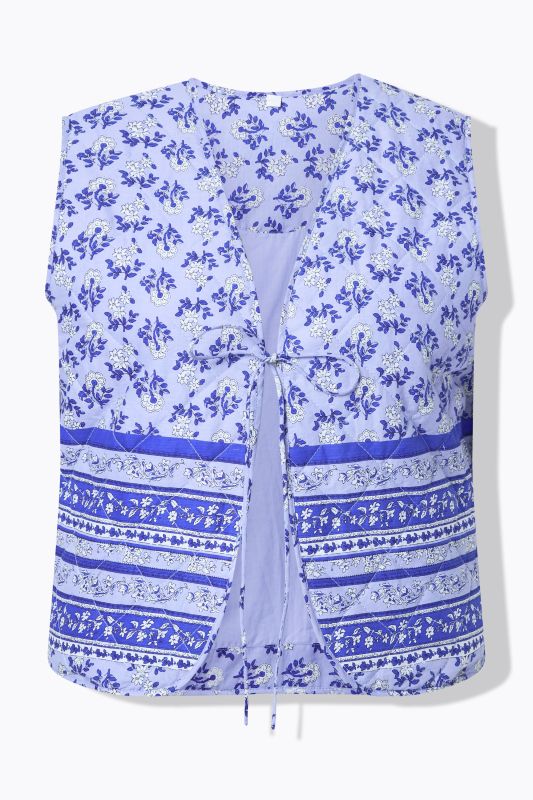 Mixed Print Quilted Vest