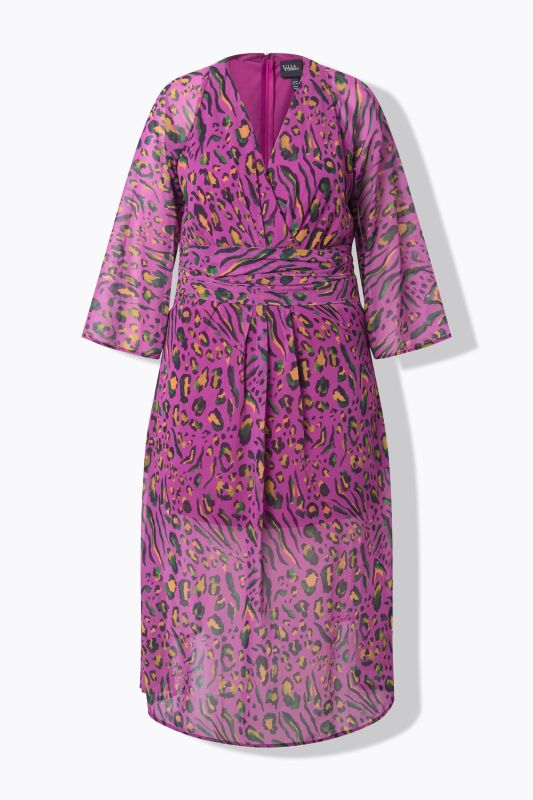 Colorful Leopard Print A-Line Jersey Dress