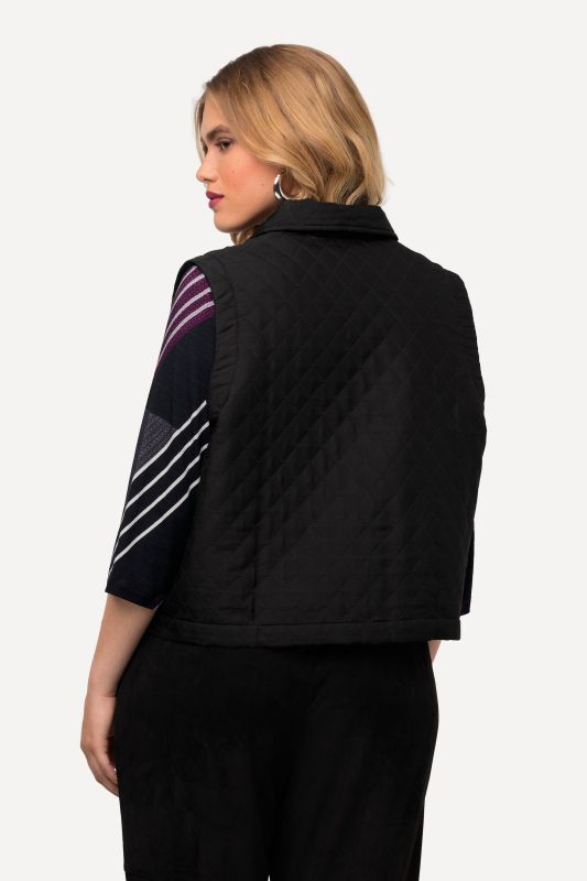 Quilted Snap Front Crop Vest