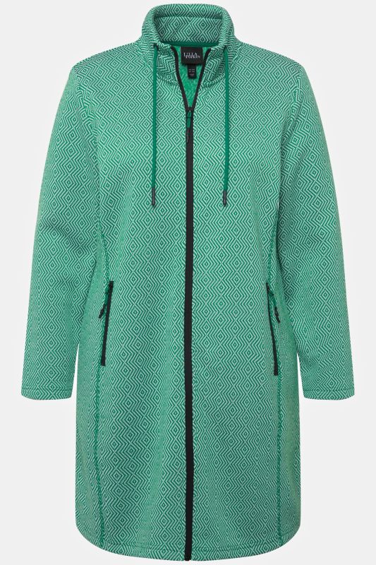 Geometric Longline Fleece Jacket