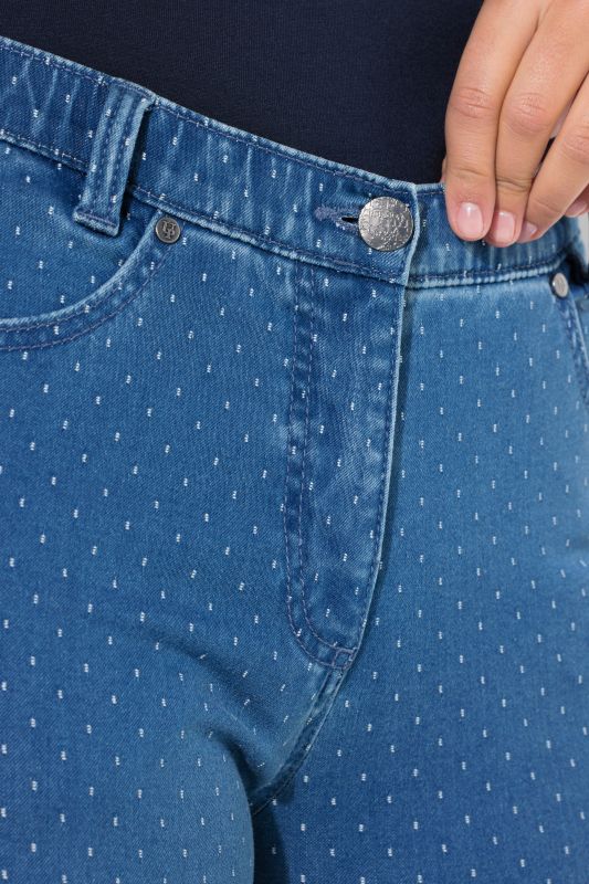 Дънки с принт на точки