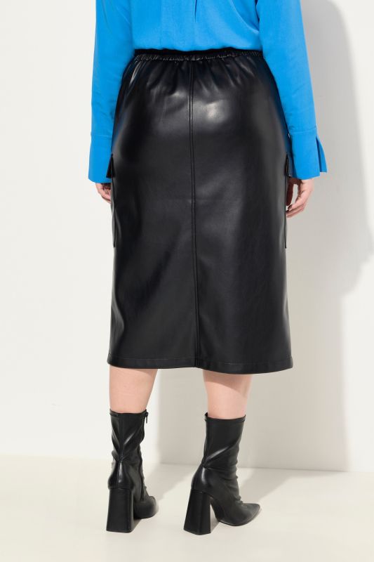 Faux Leather Cargo Skirt