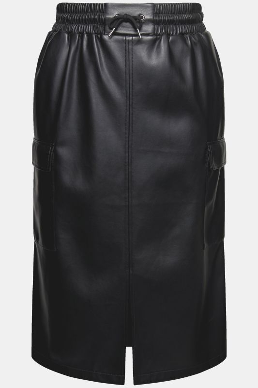 Faux Leather Cargo Skirt