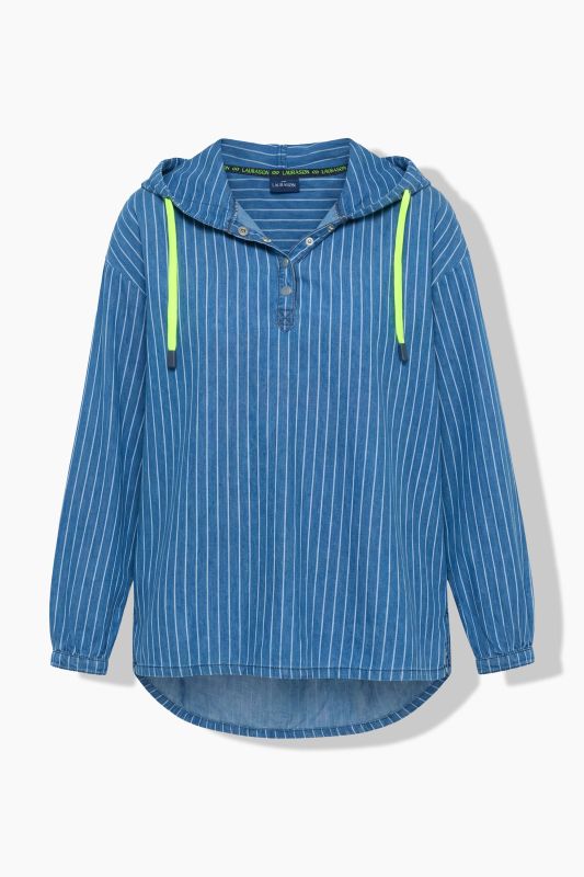 Striped Denim Hoodie