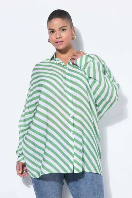 Sheer Striped Textured Blouse