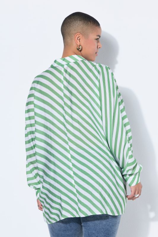 Sheer Striped Textured Blouse