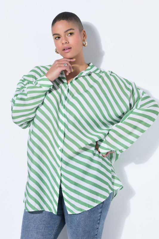 Sheer Striped Textured Blouse