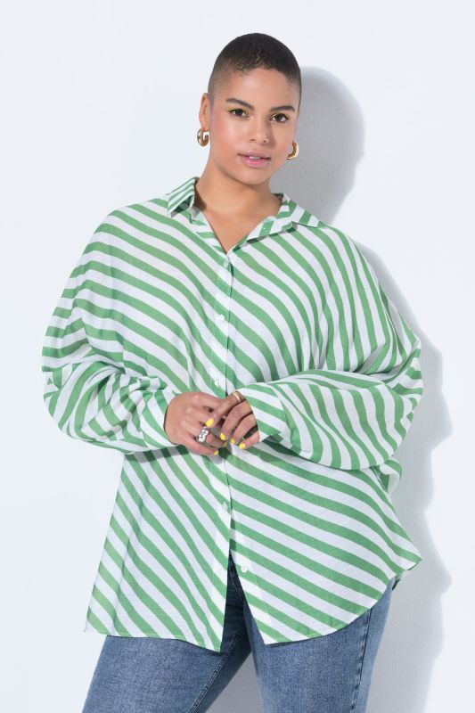 Sheer Striped Textured Blouse