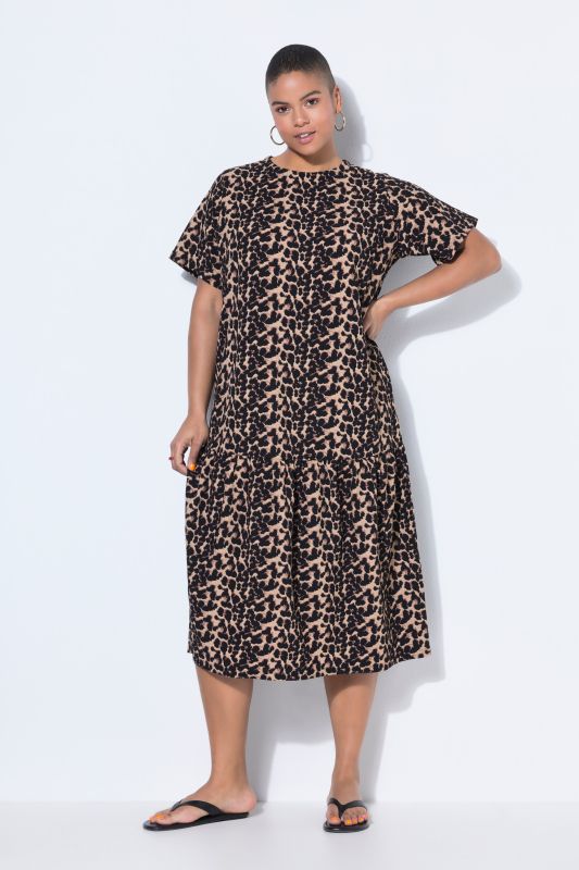 Leopard Print Flounce Panel Dress