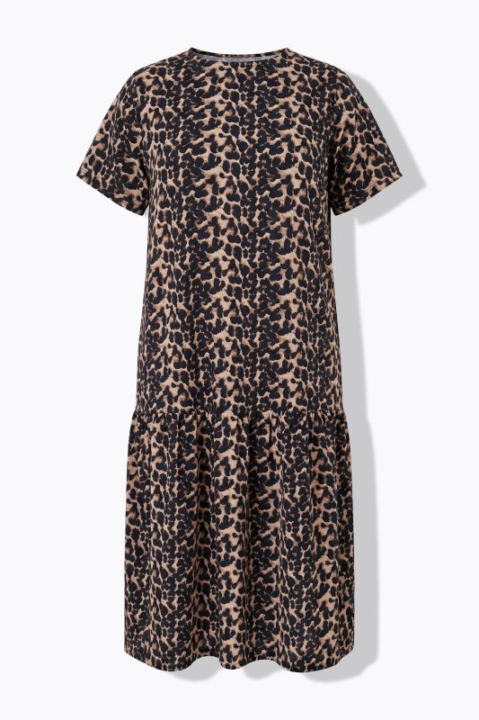 Leopard Print Flounce Panel Dress