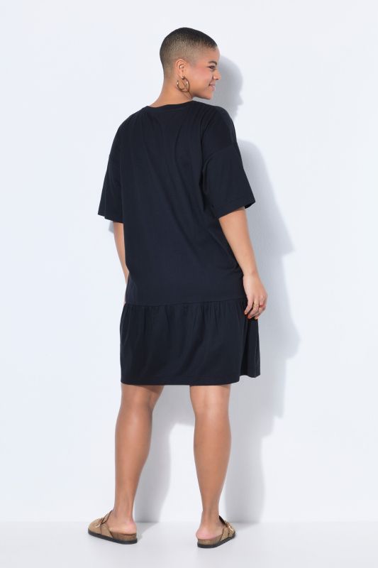 Flounce Panel Short Sleeve Jersey Dress