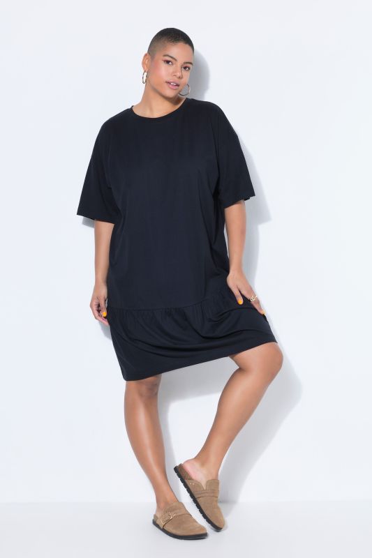 Flounce Panel Short Sleeve Jersey Dress