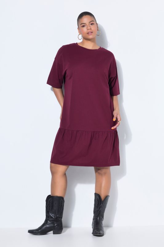 Flounce Panel Short Sleeve Jersey Dress