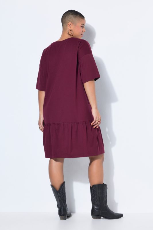 Flounce Panel Short Sleeve Jersey Dress