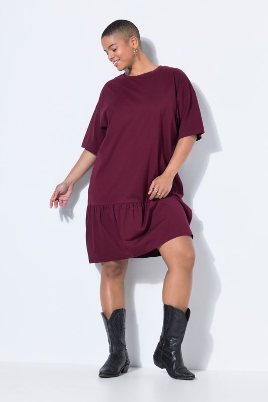 Flounce Panel Short Sleeve Jersey Dress