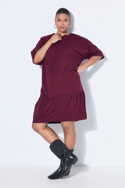 Flounce Panel Short Sleeve Jersey Dress