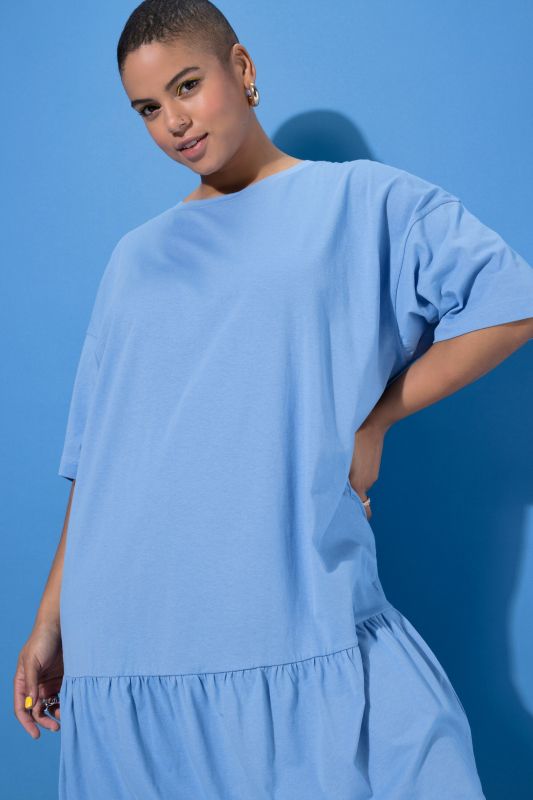 Flounce Panel Short Sleeve Jersey Dress