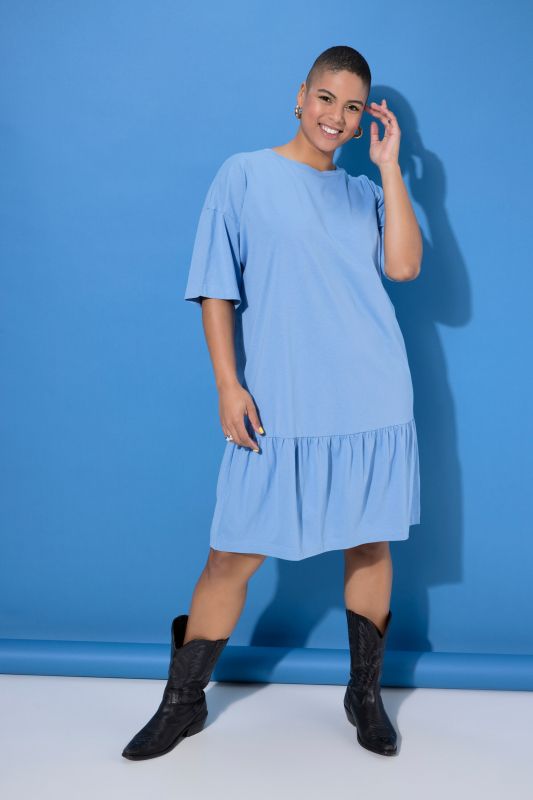 Flounce Panel Short Sleeve Jersey Dress