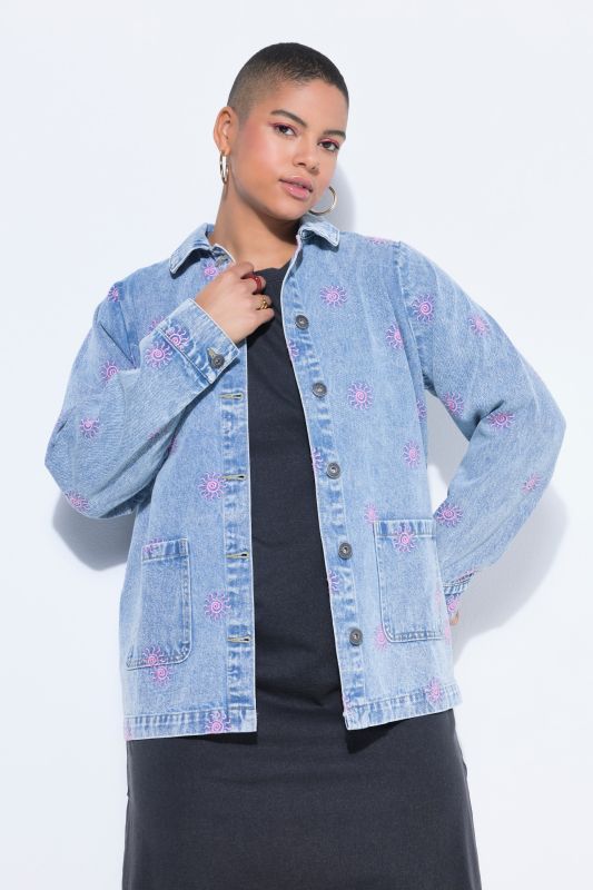 Sun Embroidered  Denim Jacket