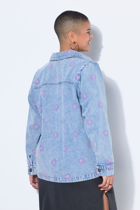 Sun Embroidered  Denim Jacket