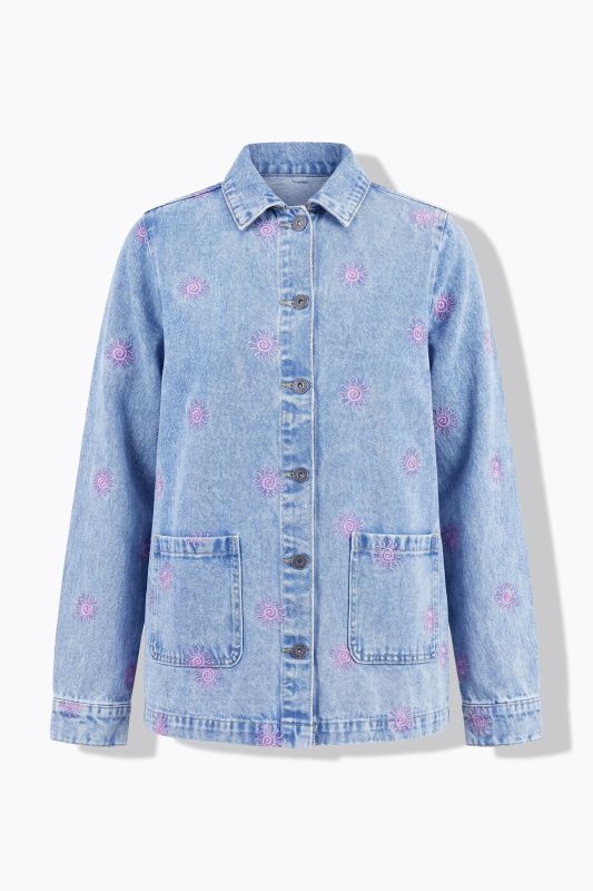 Sun Embroidered  Denim Jacket