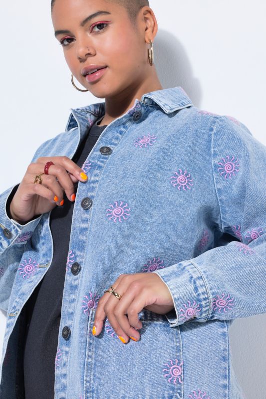 Sun Embroidered  Denim Jacket