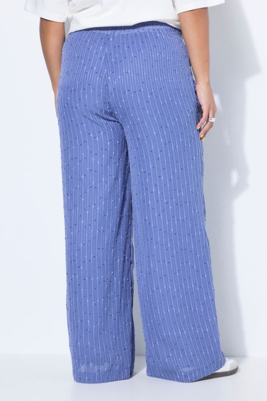 Sequined Pinstripe Elastic Waist Pants