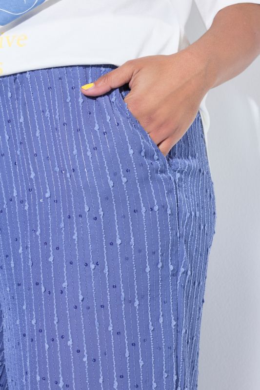 Sequined Pinstripe Elastic Waist Pants