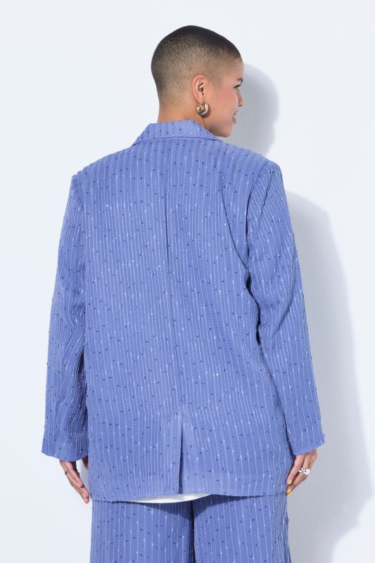 Sequined Pinstripe Oversized Blazer
