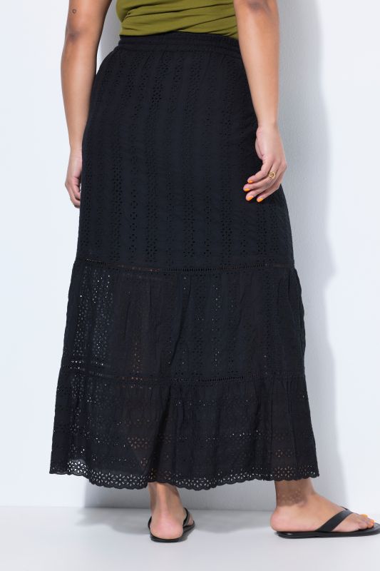 Floral Lace Elastic Waist Skirt