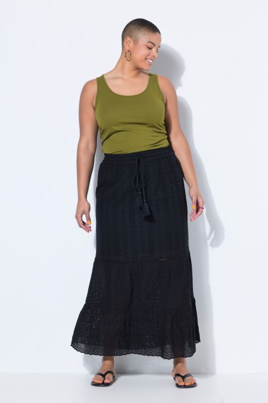 Floral Lace Elastic Waist Skirt