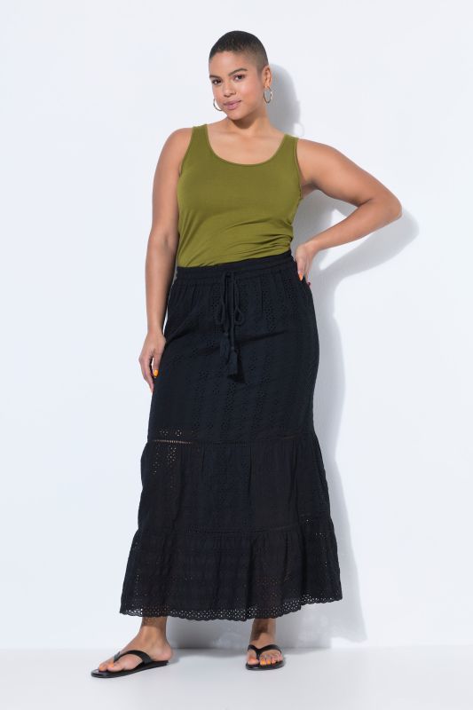 Floral Lace Elastic Waist Skirt