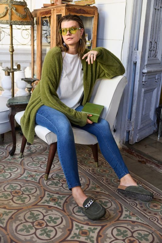 Plush Open Shape  Cardigan