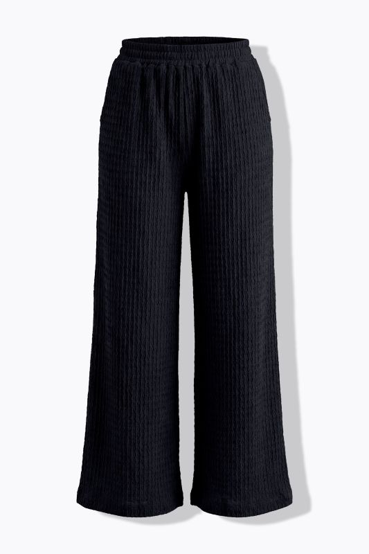 Waffle Texture Elastic Waist Pants