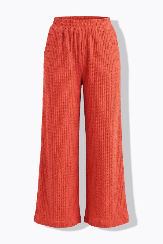 Waffle Texture Elastic Waist Pants