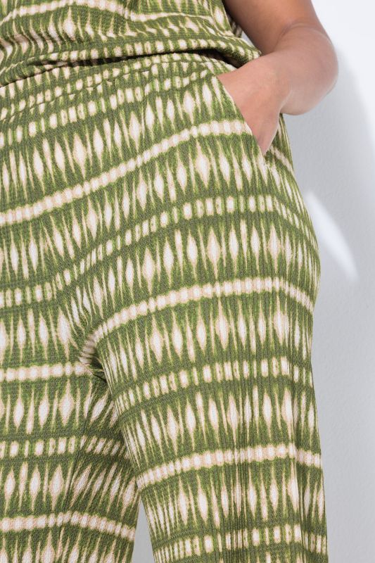 Batik Stripe Textured Elastic Waist Pants