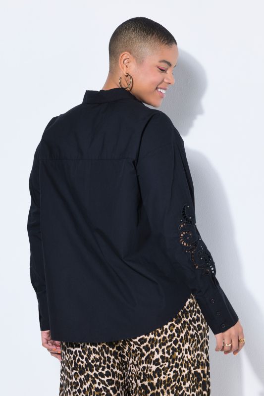 Openwork Lace Sleeve  Blouse